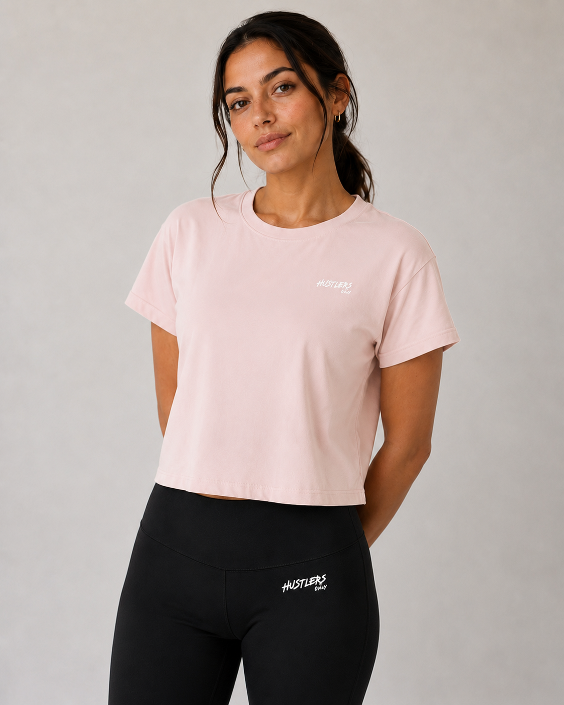 Rush Crop T-Shirt-Peach