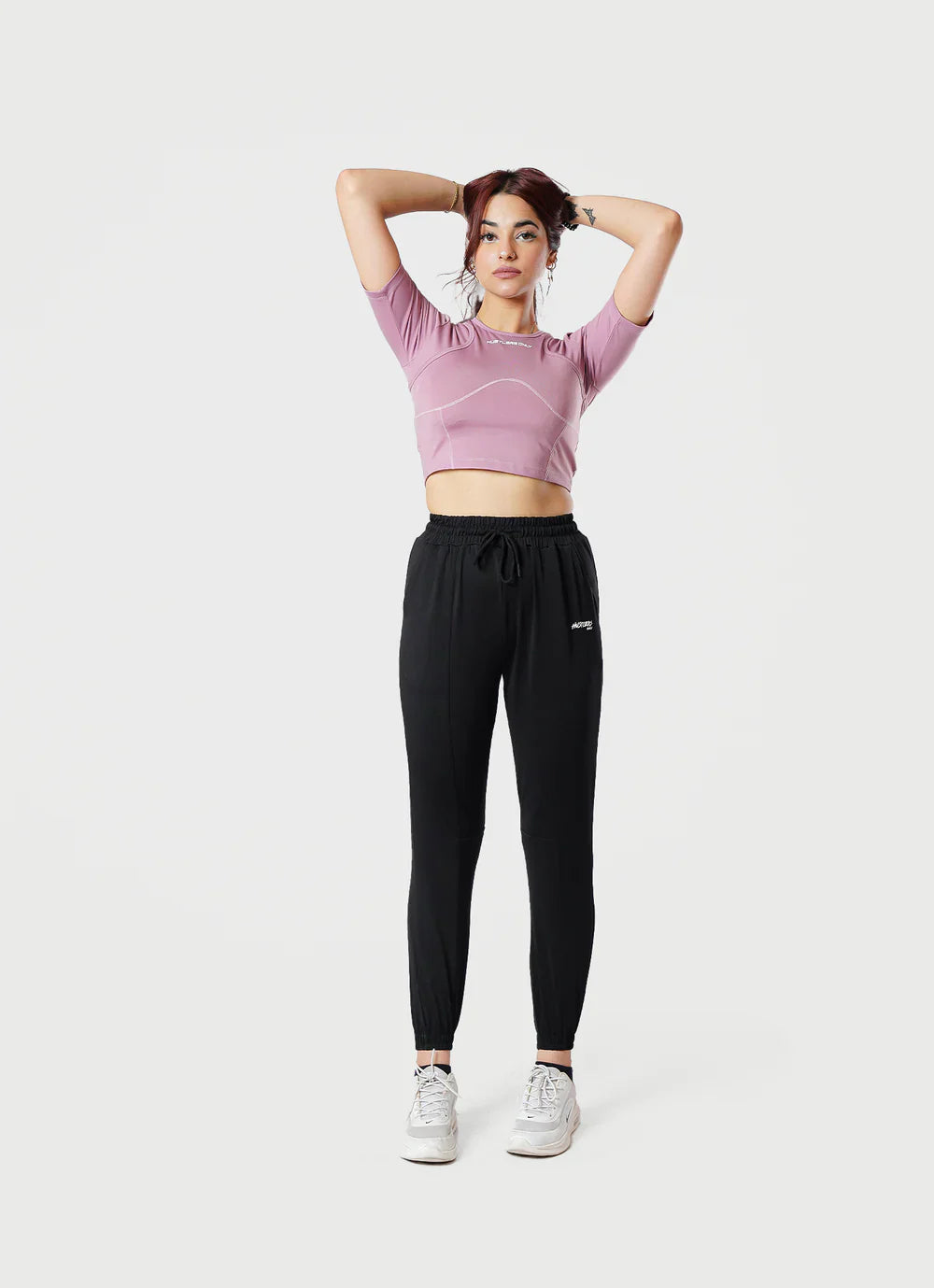 Pink Crossover Croptop Shirt For Workout | HustlersOnlyPK