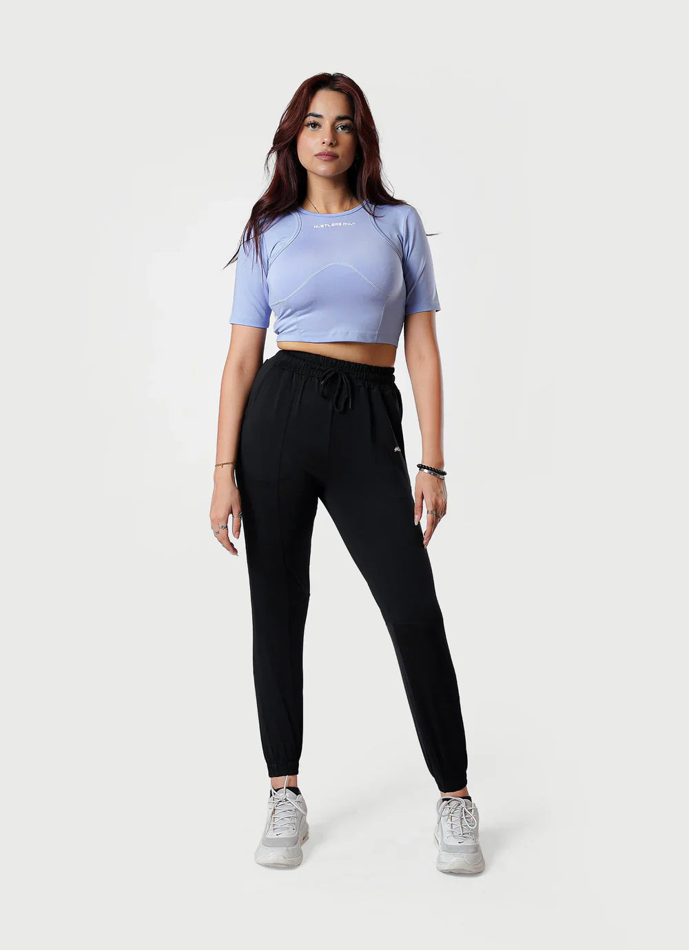 Sky Blue Crossover Croptop Shirt For Workout | HustlersOnlyPK