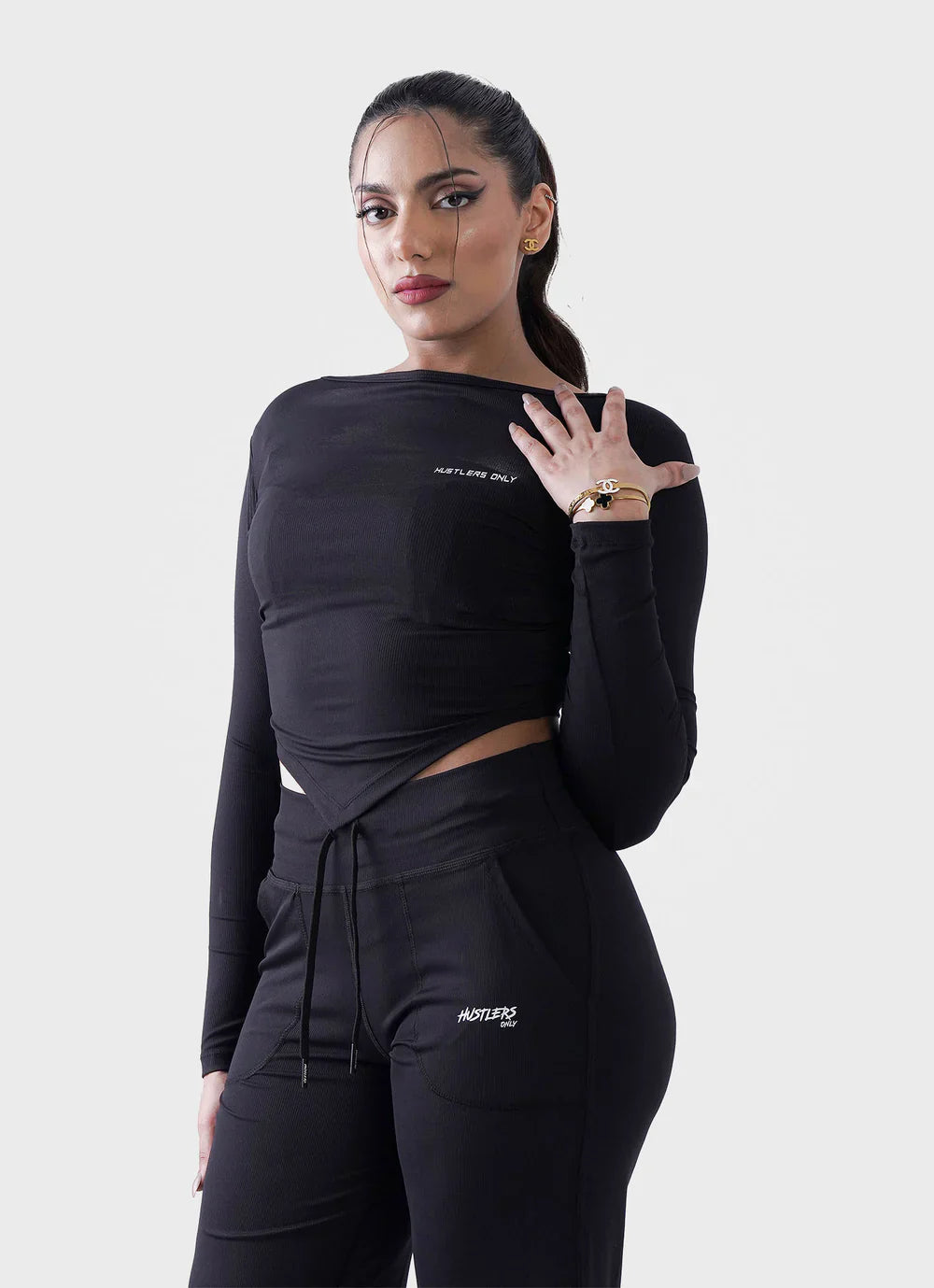 Black Diamond Crop Shirt for Womens | HustlersOnlyPK