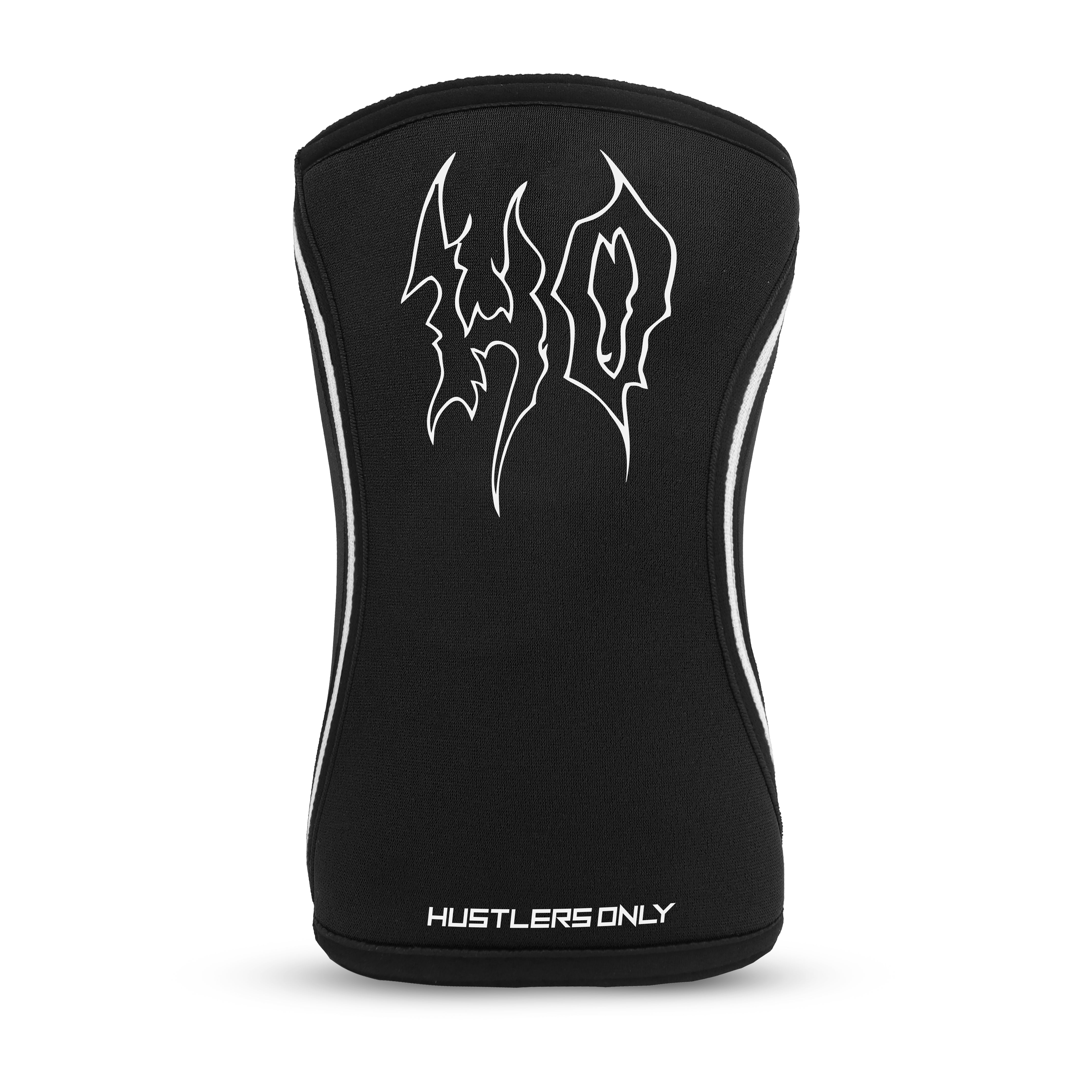 7mm Metal Knee Sleeves - Black with White Stripes