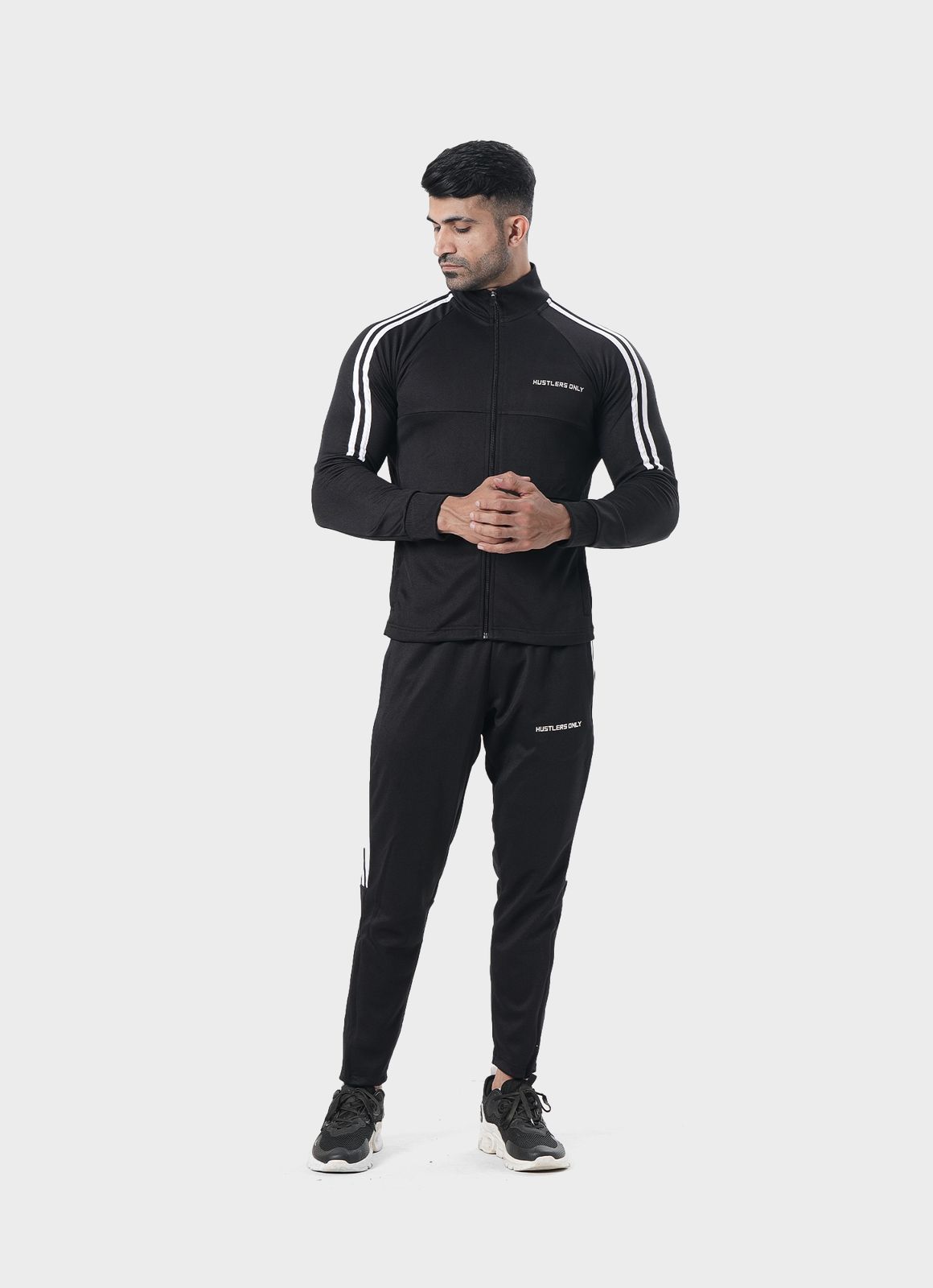 Muscle Fit Black Mens Tracksuit | HustlersOnlyPK