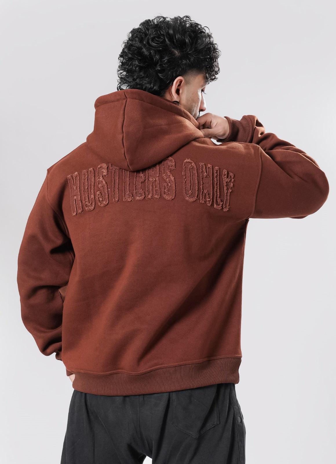 Crude Oversized Hoodie - Brown