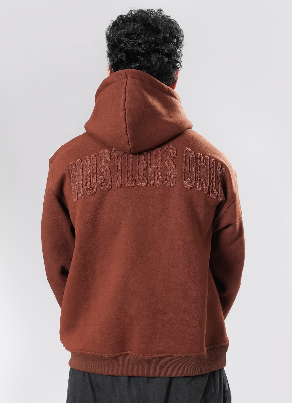 Crude Oversized Hoodie - Brown