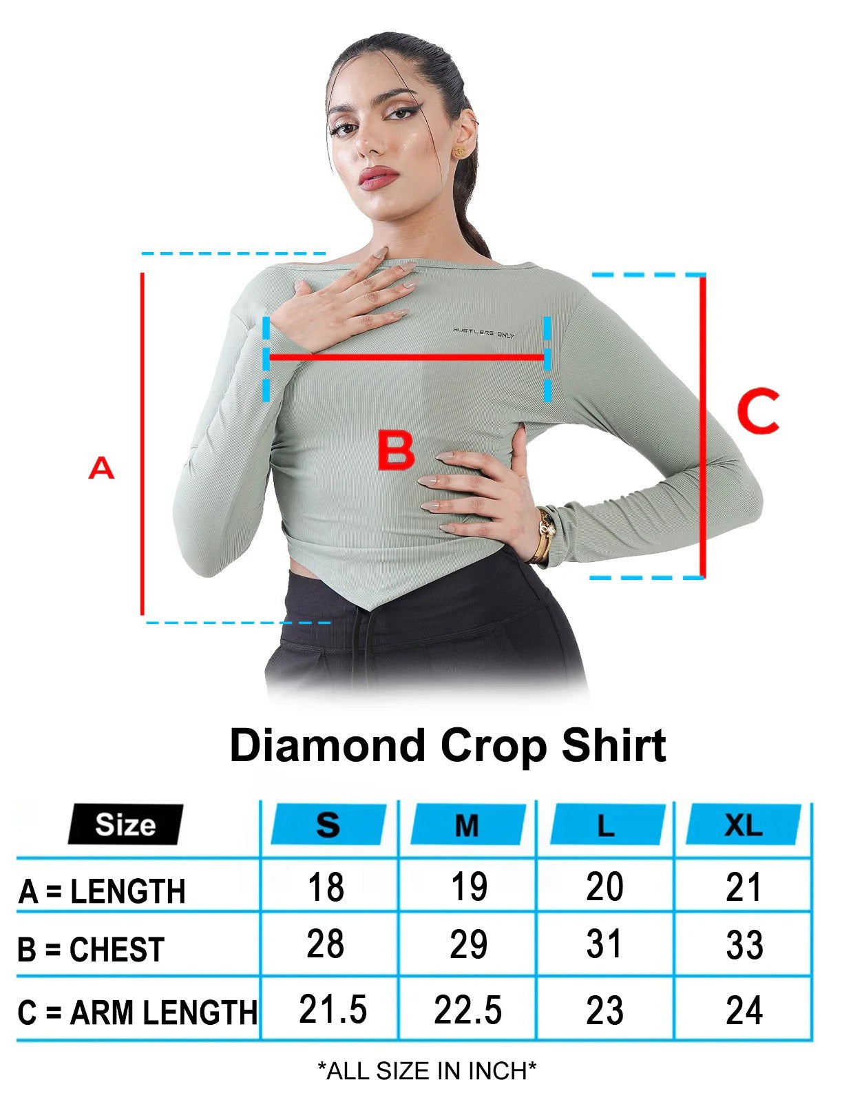 Diamond Crop Shirt - Green