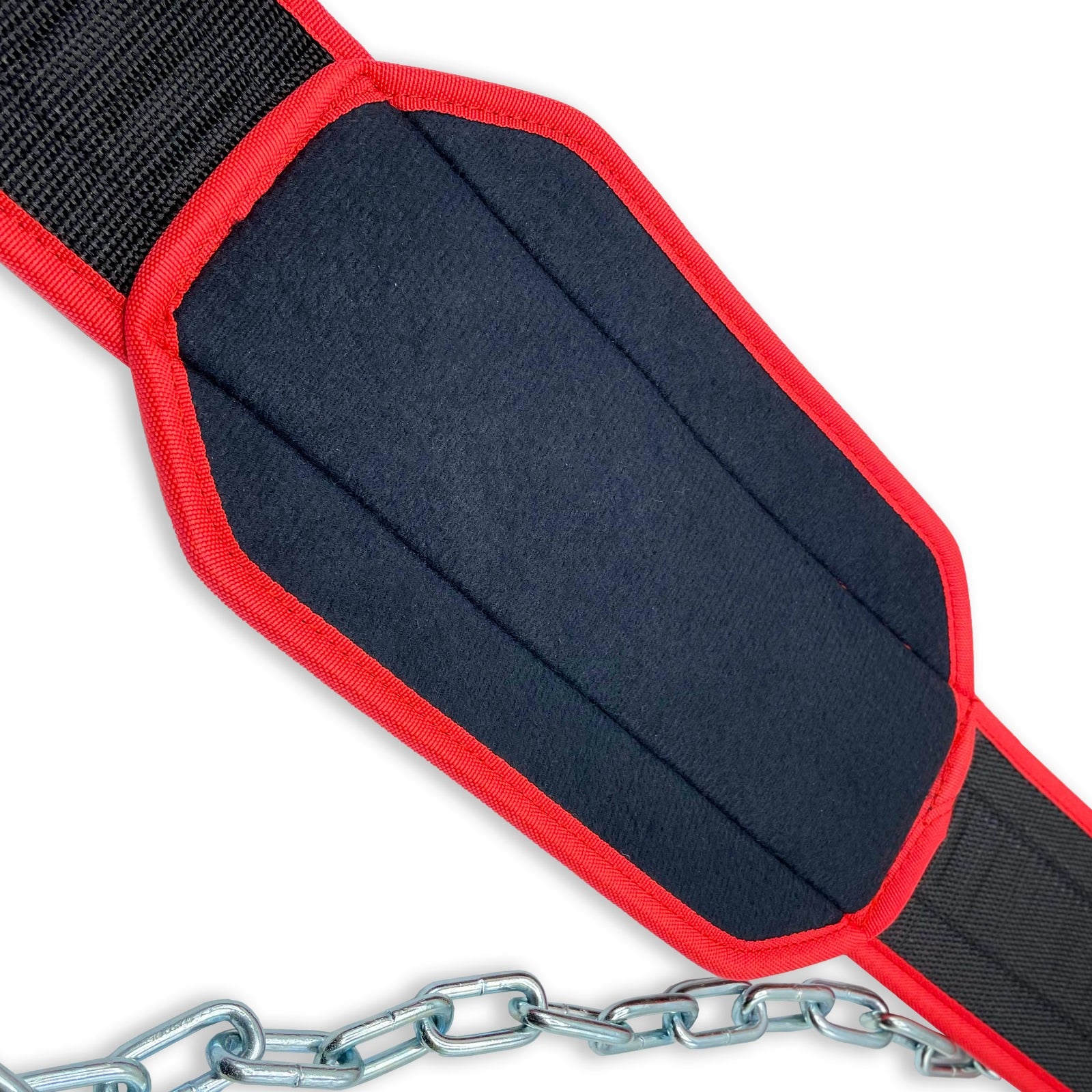 Dip Belt with Steel Chain - Red