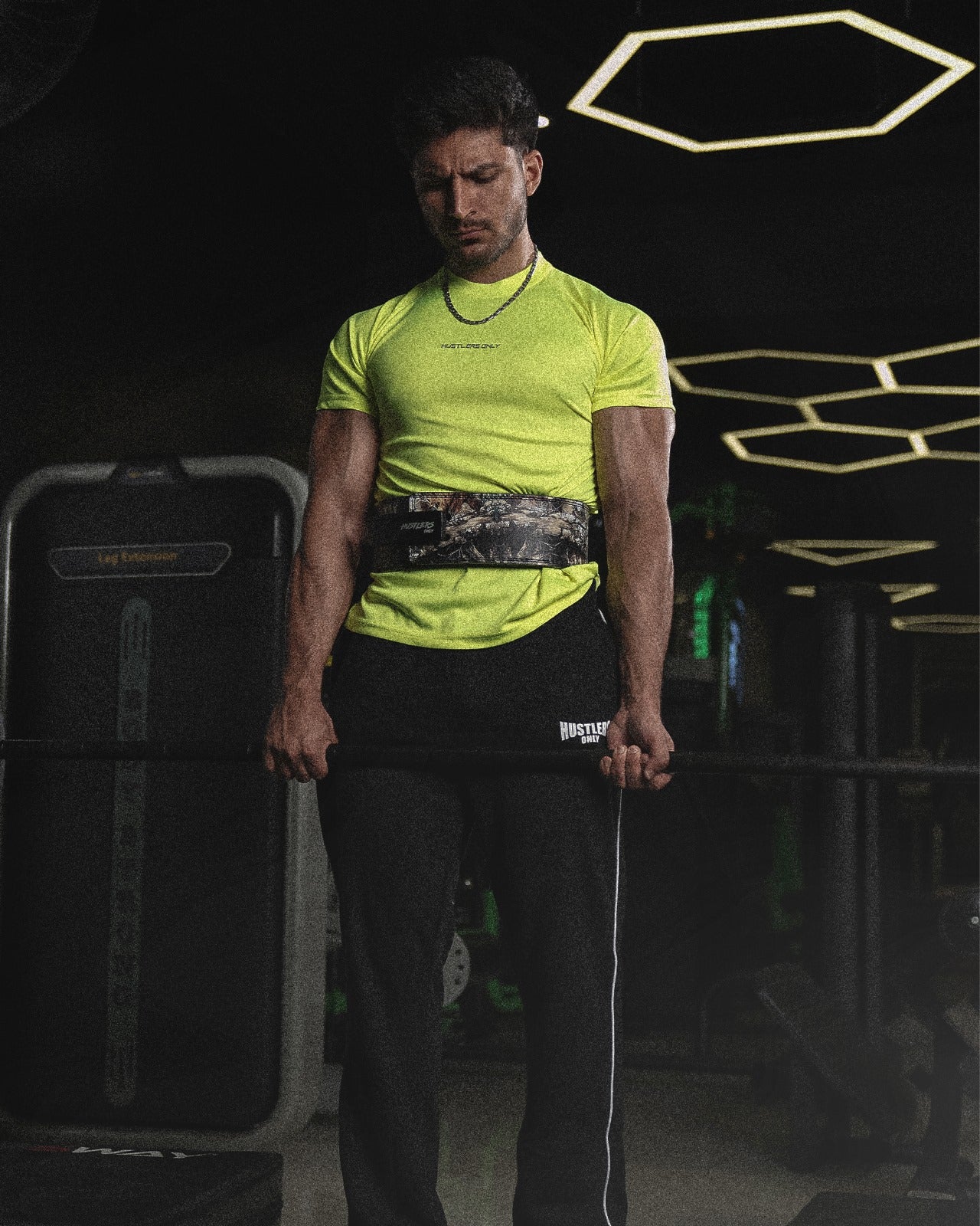 10mm Leaf Camo Lever Belt - Black