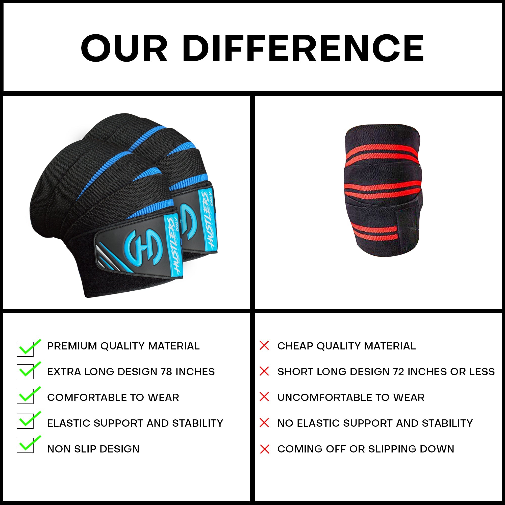 Premium Quality Knee Wraps | HustlersOnlyPk