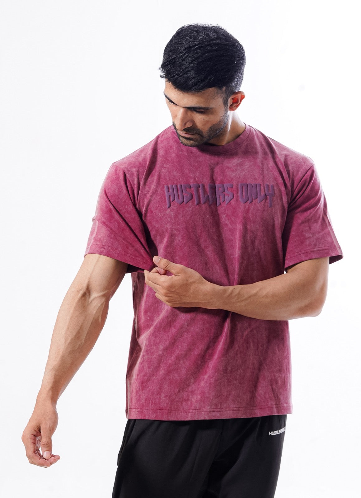 Drippy Acid Wash Tshirt - Maroon
