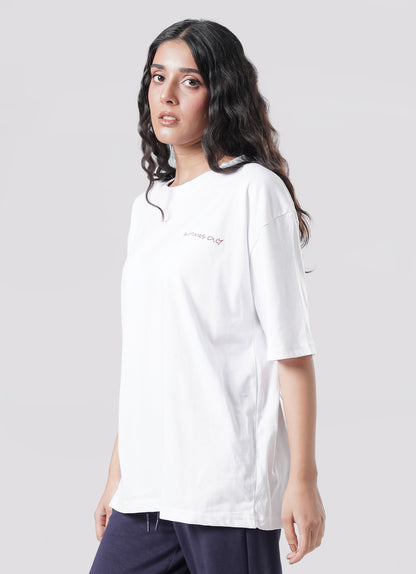 Graffiti Oversized T-Shirt - White.