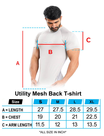 Utility Mesh Back Tshirt - Grey