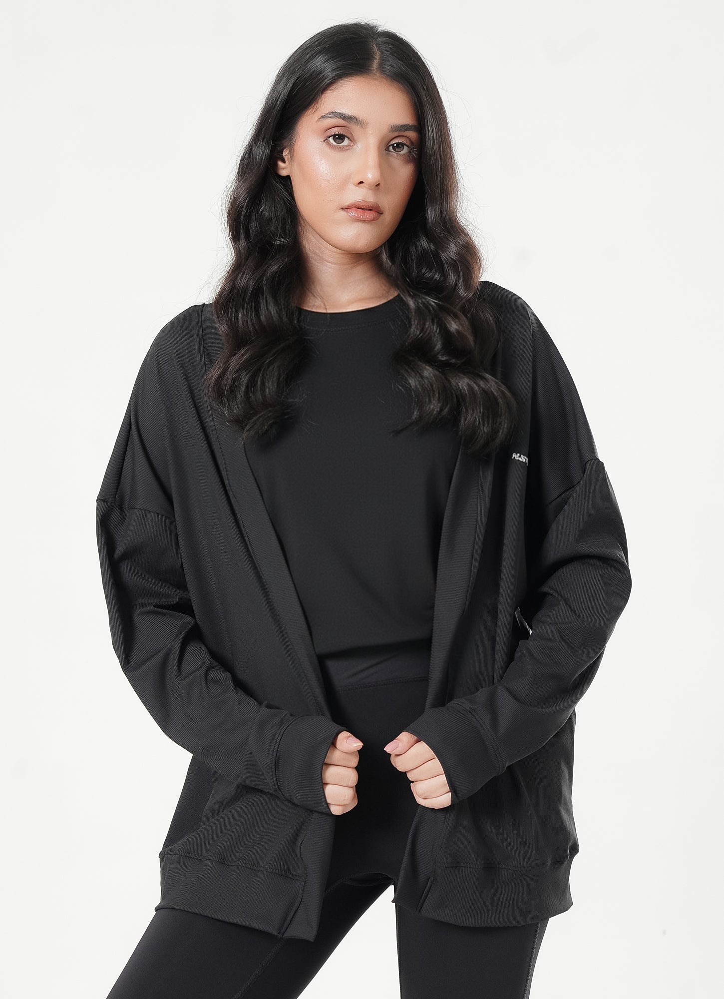 Ribbed Cardigan - Black