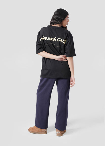 Graffiti Oversized T-Shirt - Black.