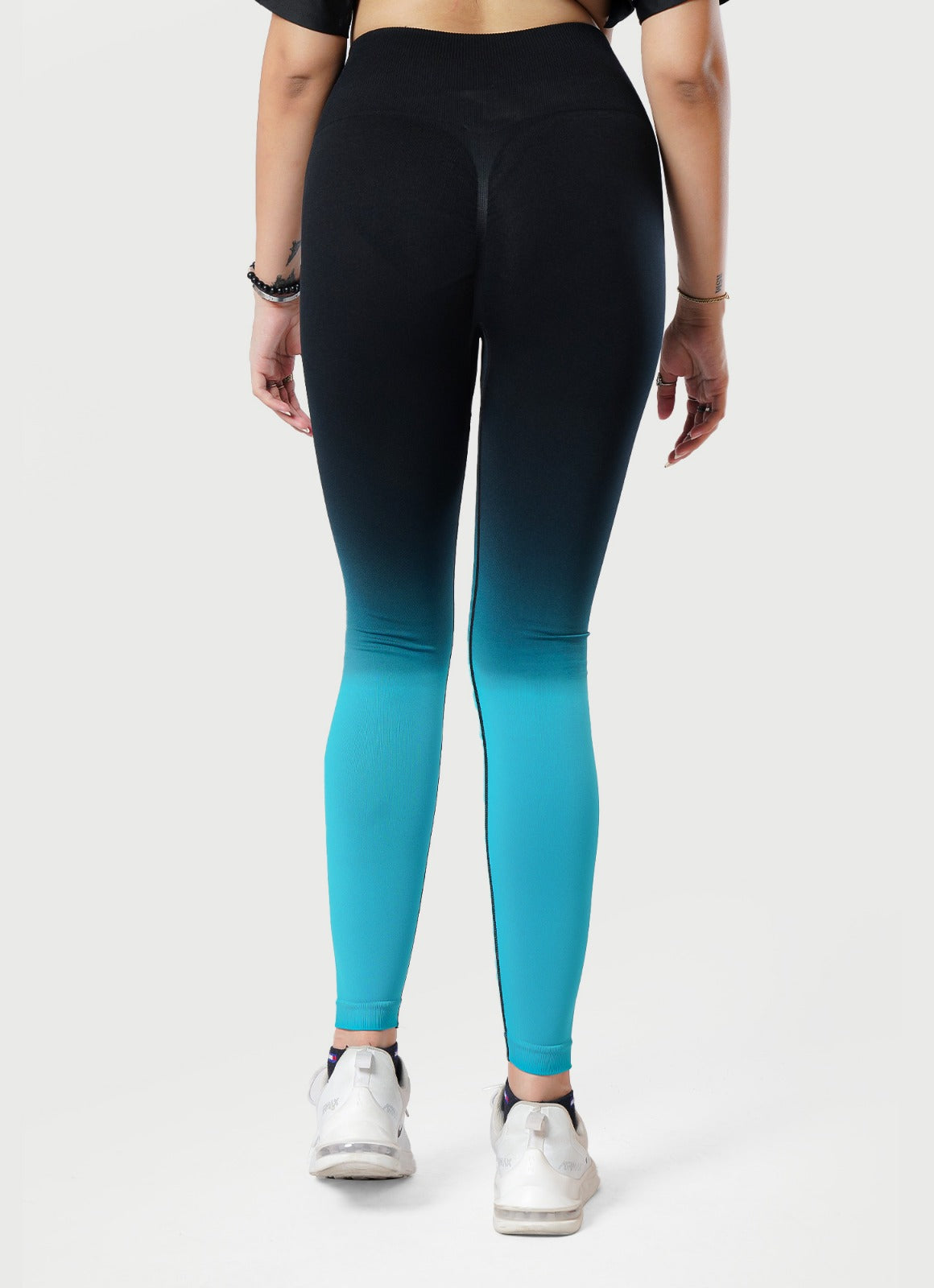Dip Dye Seamless Leggings - Cyan
