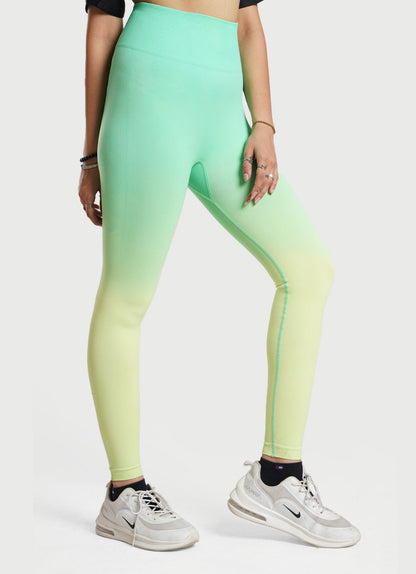 Dip Dye Seamless Leggings - Turquoise