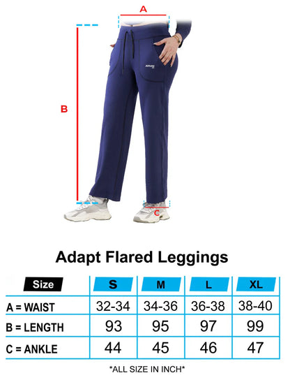 Blue Adapt Flared Seamless Leggings Sizehart | HustlersOnlyPK