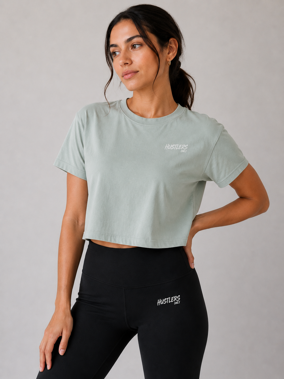 Rush Crop T-Shirt-Green