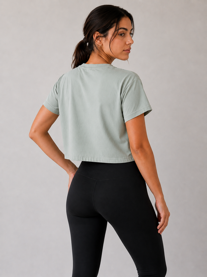 Rush Crop T-Shirt-Green