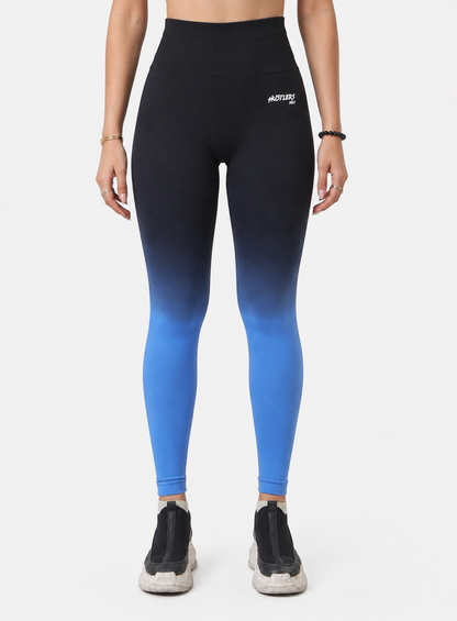 Dip Dye Seamless Leggings-Blue