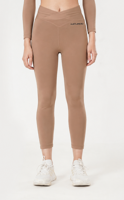 Crossover Leggings - Brown