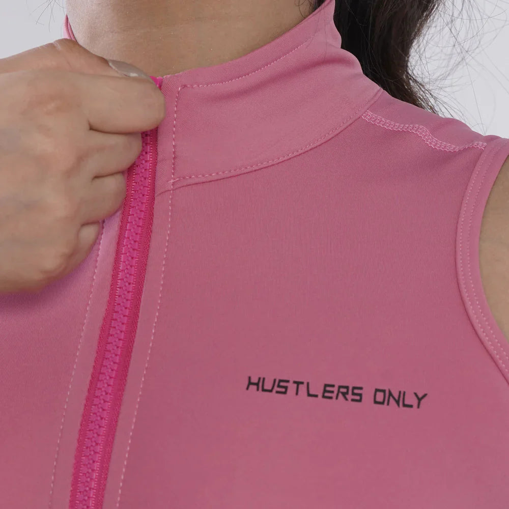 Pink Code Zip Up Vest | HustlersOnlyPK