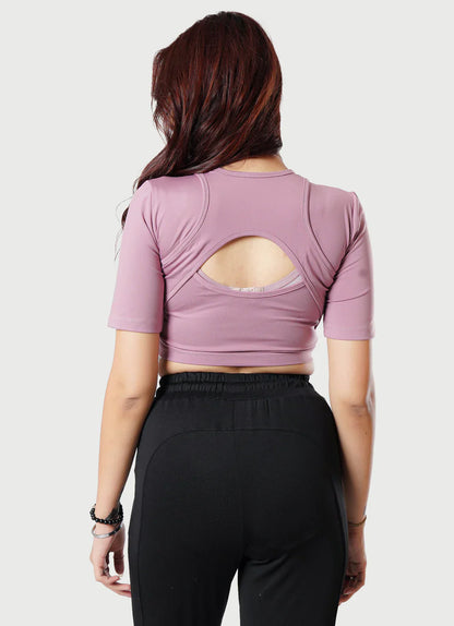 Pink Crossover Croptop Shirt | HustlersOnlyPK