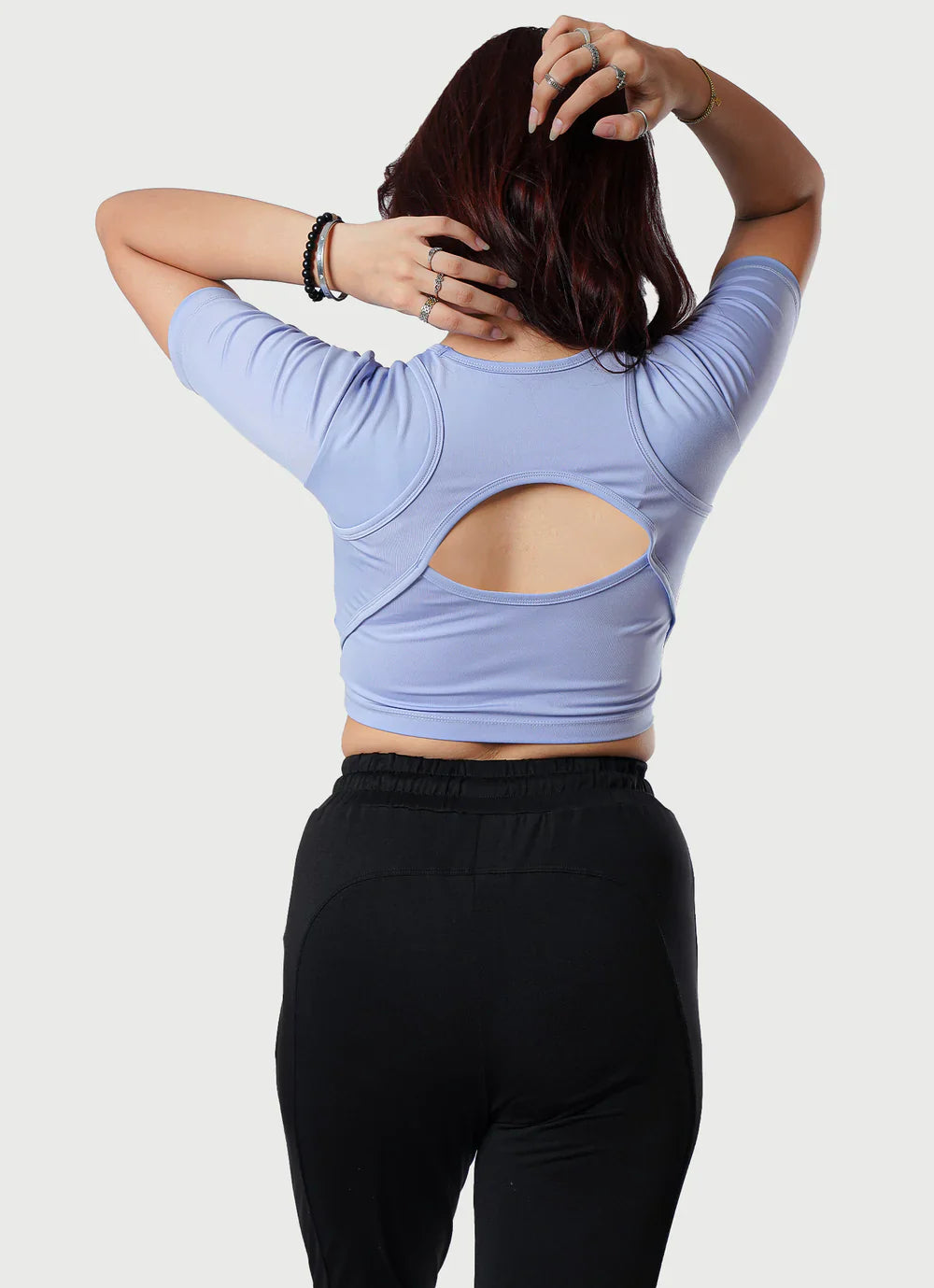 Sky Blue Crossover Croptop Shirt | HustlersOnlyPK
