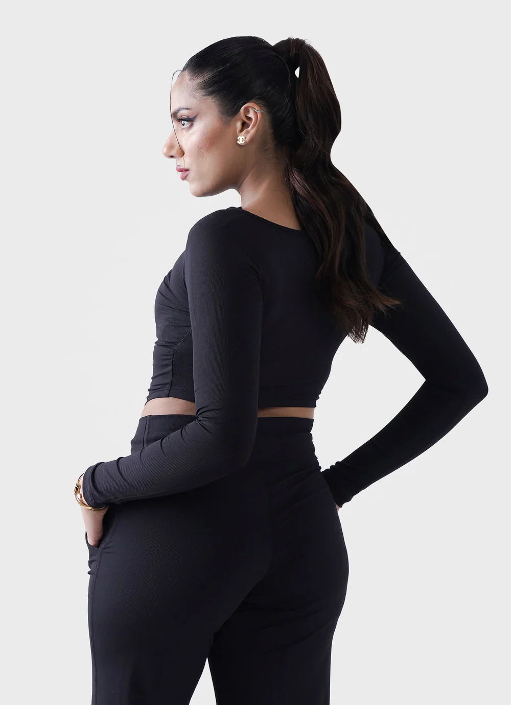 Black Diamond Crop Shirt for Gym | HustlersOnlyPK