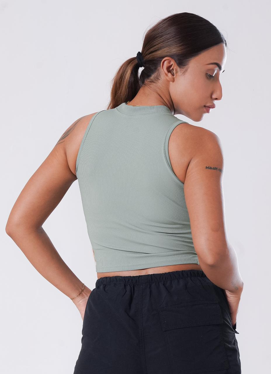 Emerald IVY Ribbed Tank for Gym | HustlersOnlyPK