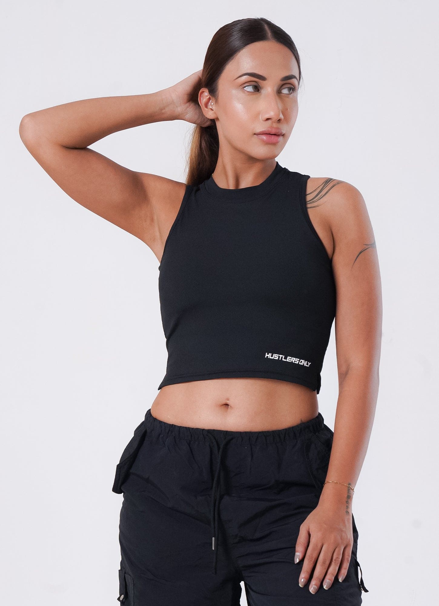 Black IVY Ribbed Tank for Women | HustlersOnlyPK