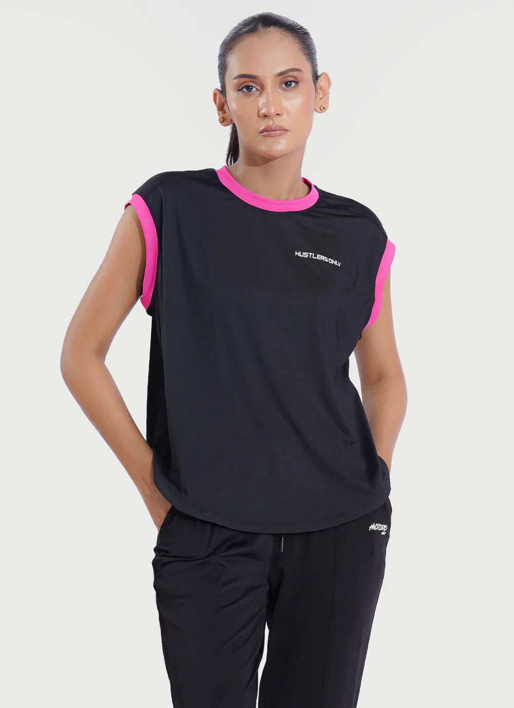 Black Minimal Tank Shirt  For Women  | HustlersOnlyPK