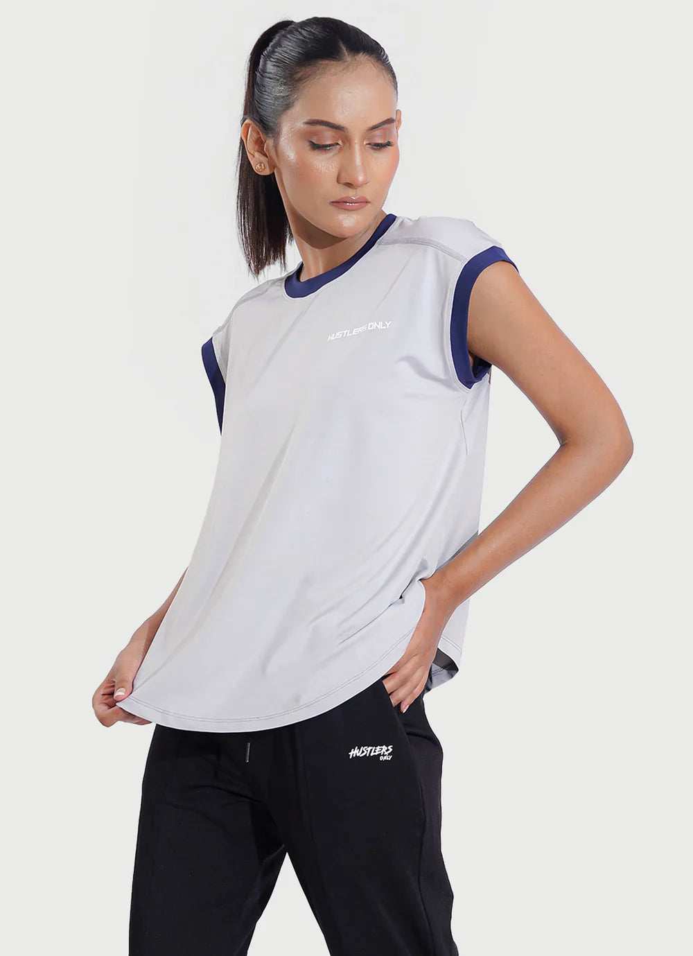 Grey Minimal Tank Shirt For Women  | HustlersOnlyPK