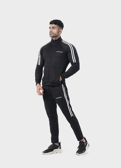 Muscle Fit Black Tracksuit Mens | HustlersOnlyPK