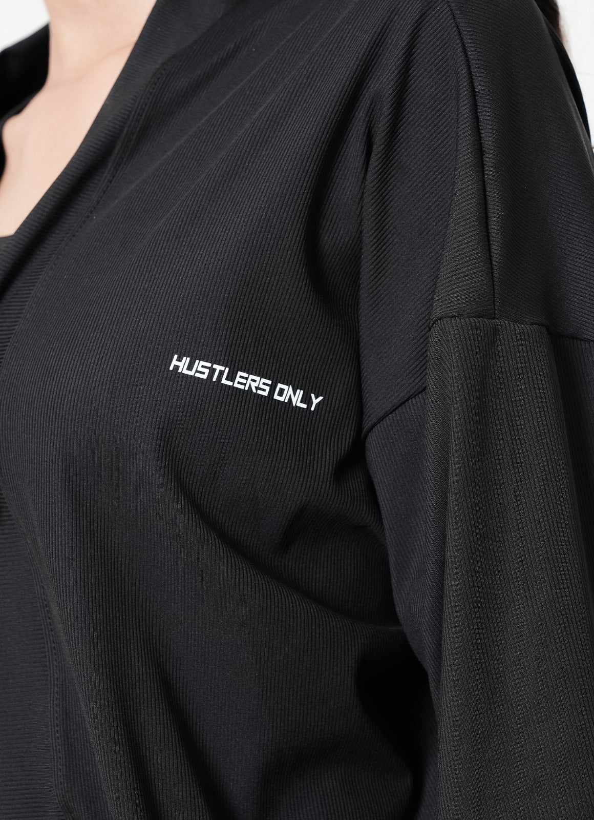 Ribbed Cardigan - Black