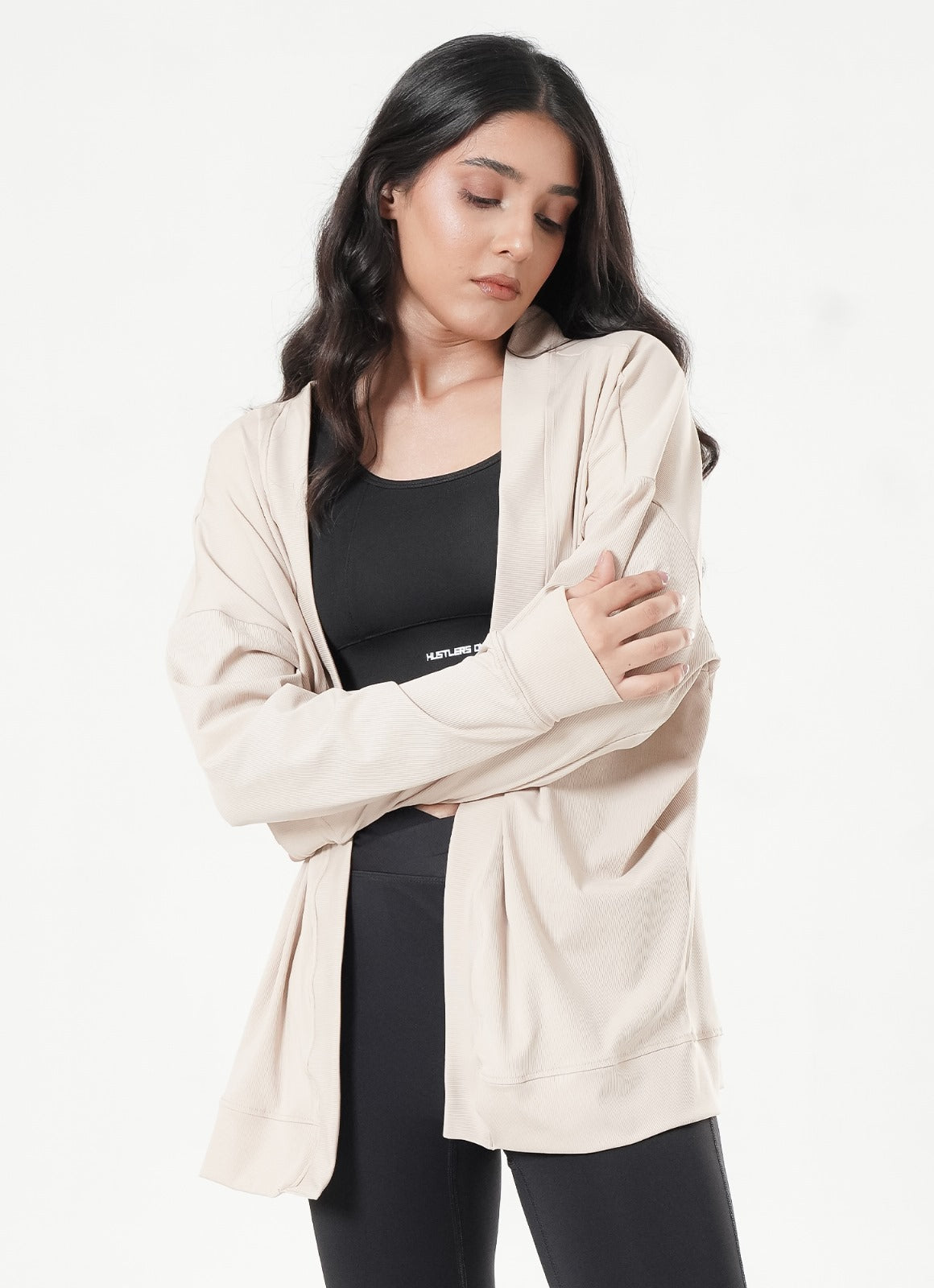 Ribbed Cardigan - Beige