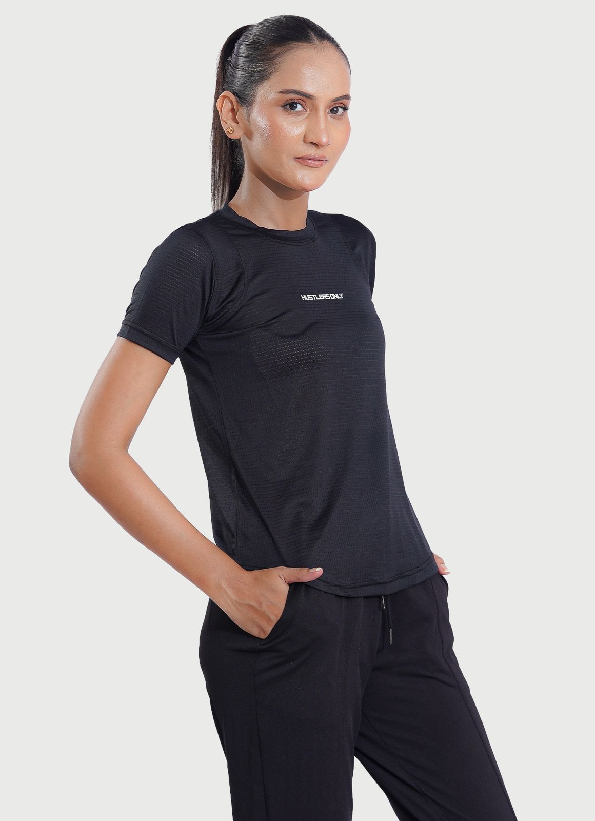 Black Sash Essential T-Shirt for Gym | HustlersOnlyPK
