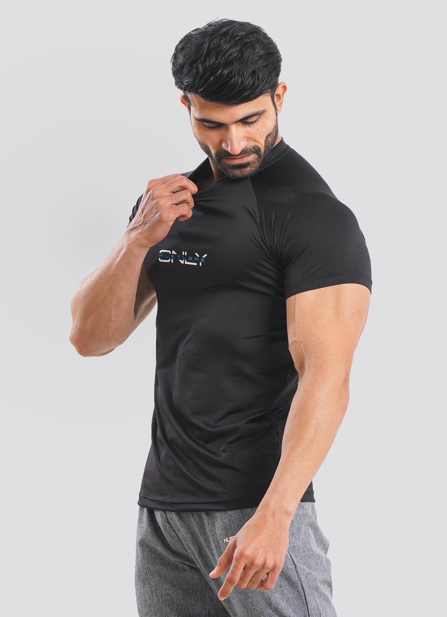 Utility Mesh Black Tshirt for Mens | HustlersOnlyPK