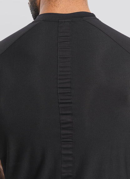 Utility Mesh Back Black Mens Tshirt for Gym | HustlersOnlyPK