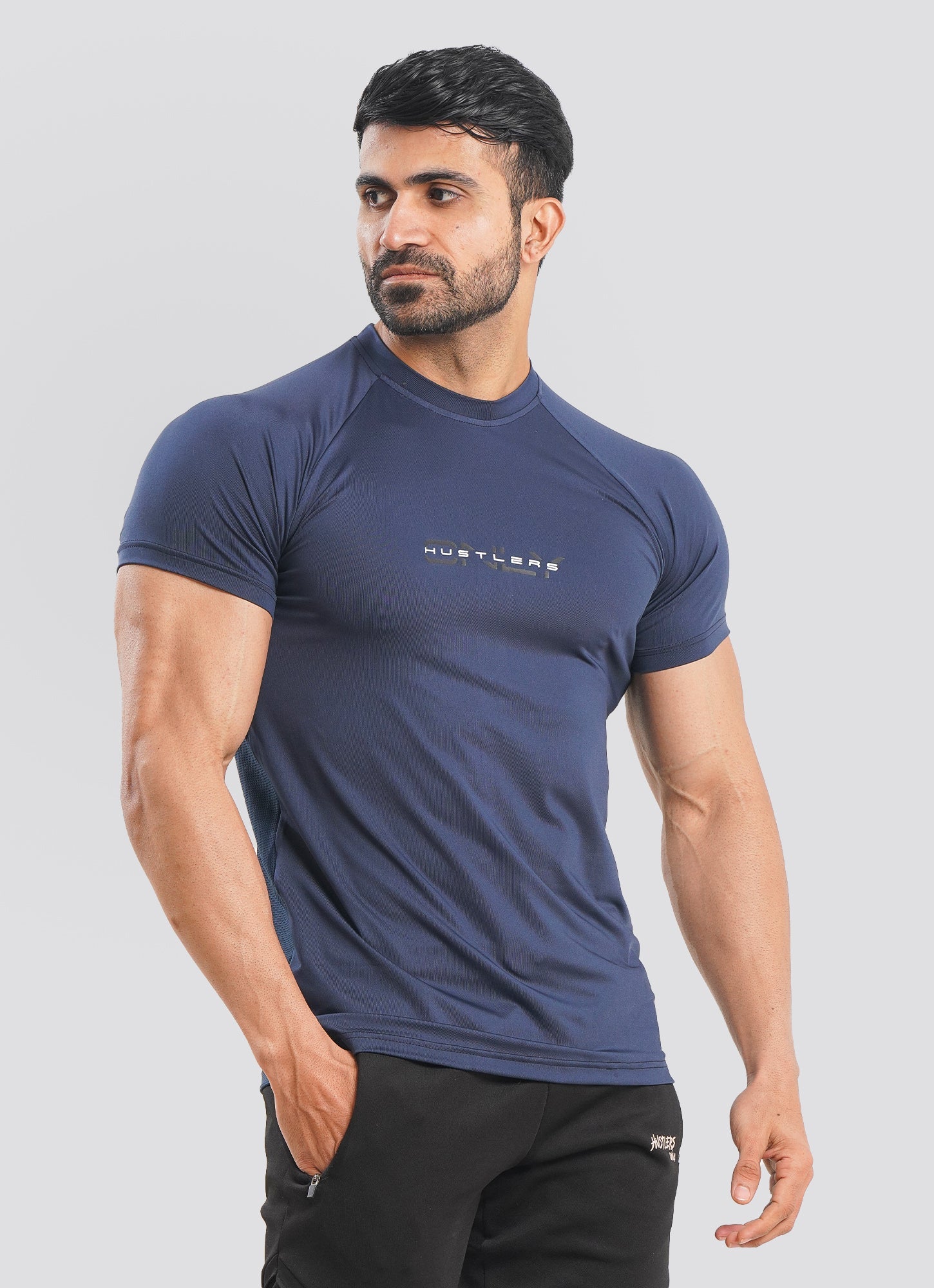 Utility Mesh Back Navy Tshirt for Mens | HustlersOnlyPK