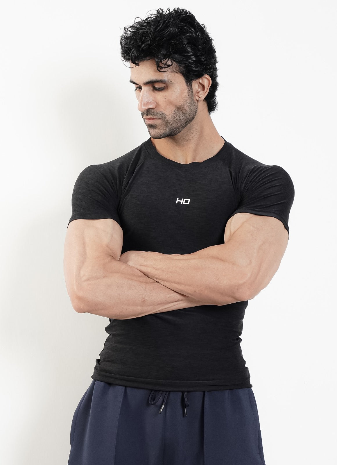 Melange Compression T-Shirt - Black