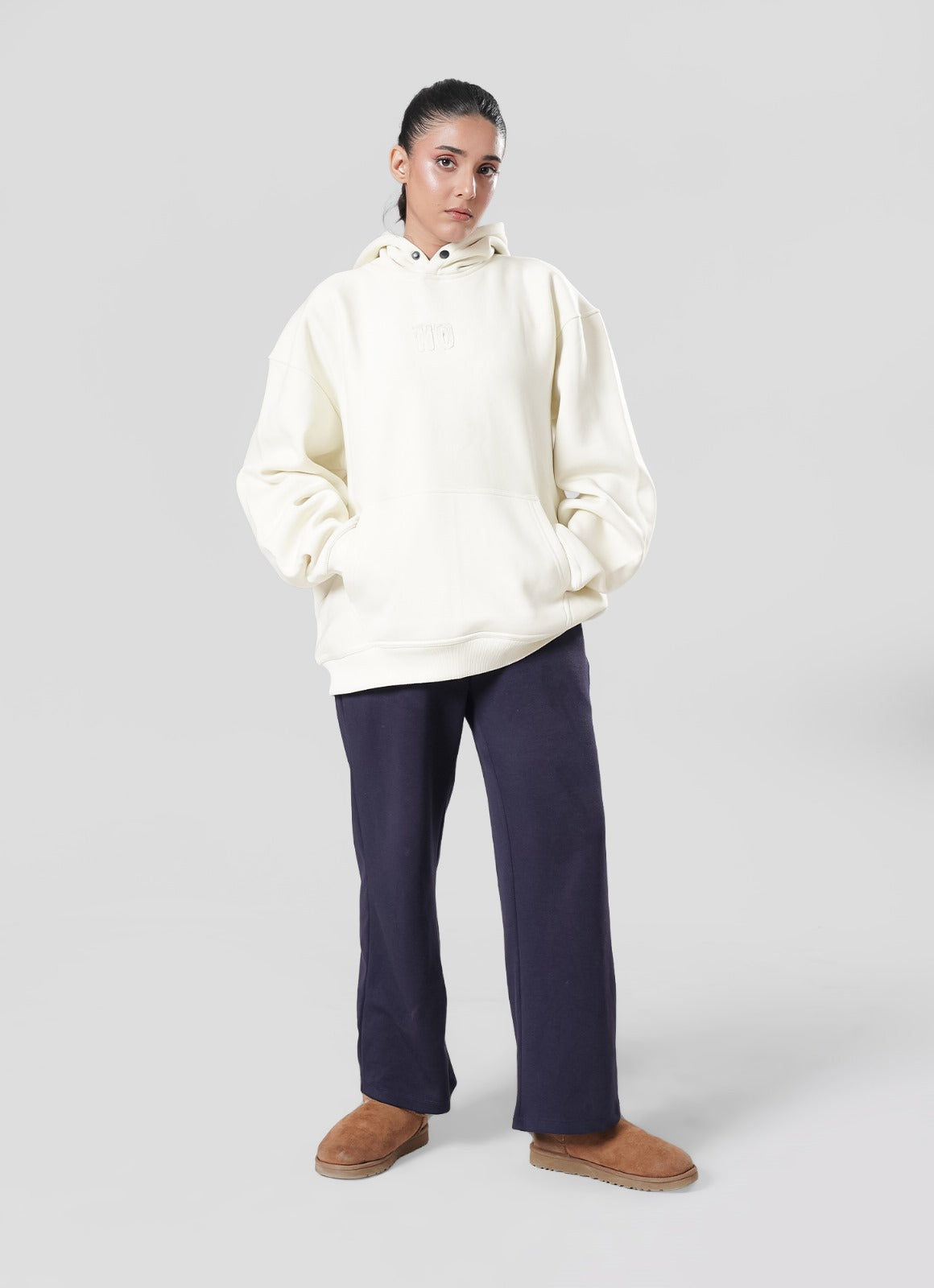 Crude Oversized Hoodie - Beige