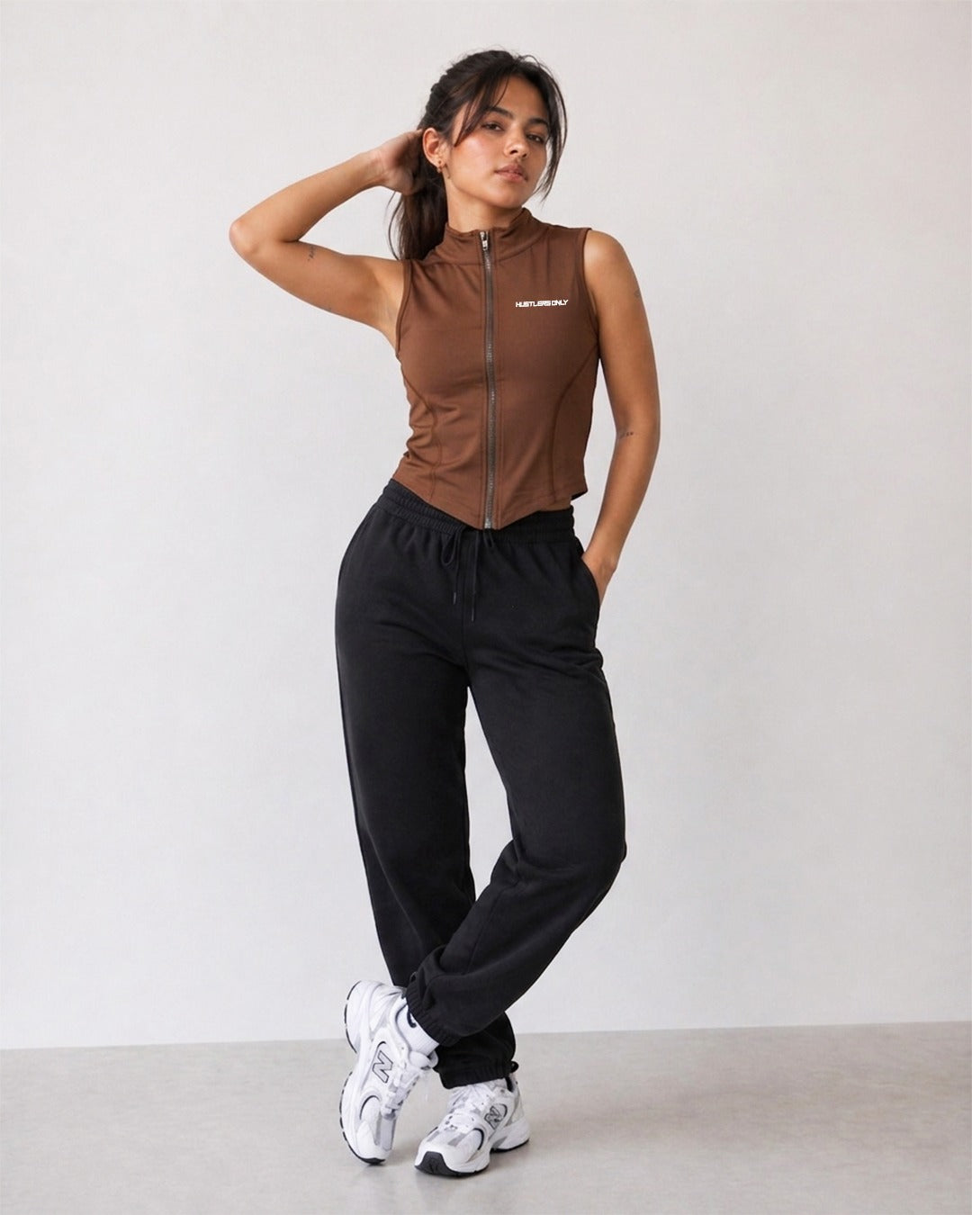 Code Zip Up Vest - Brown