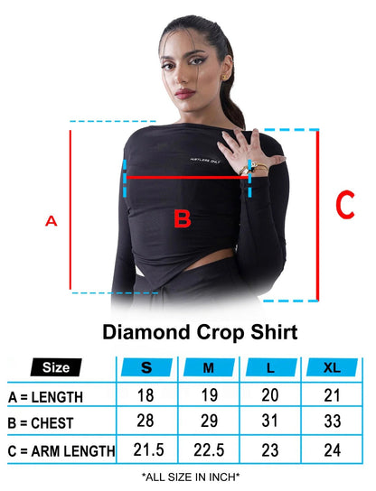 Diamond Crop Shirt - Black