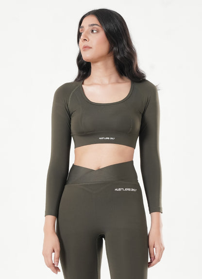 Cross Top - Olive