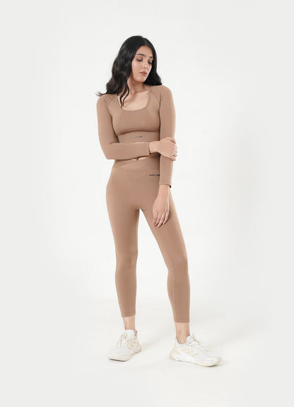 Crossover Leggings - Brown
