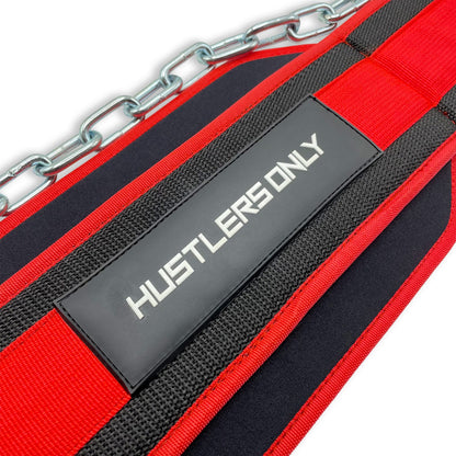 Dip Belt with Steel Chain - Red