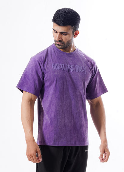 Drippy Acid Wash Tshirt - Purple