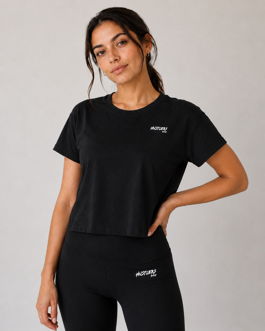 Rush Crop T-Shirt-Black