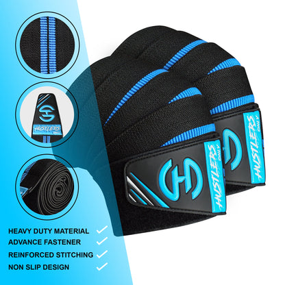 Blue and Black Export Quality Knee Wraps | HustlersOnlyPk
