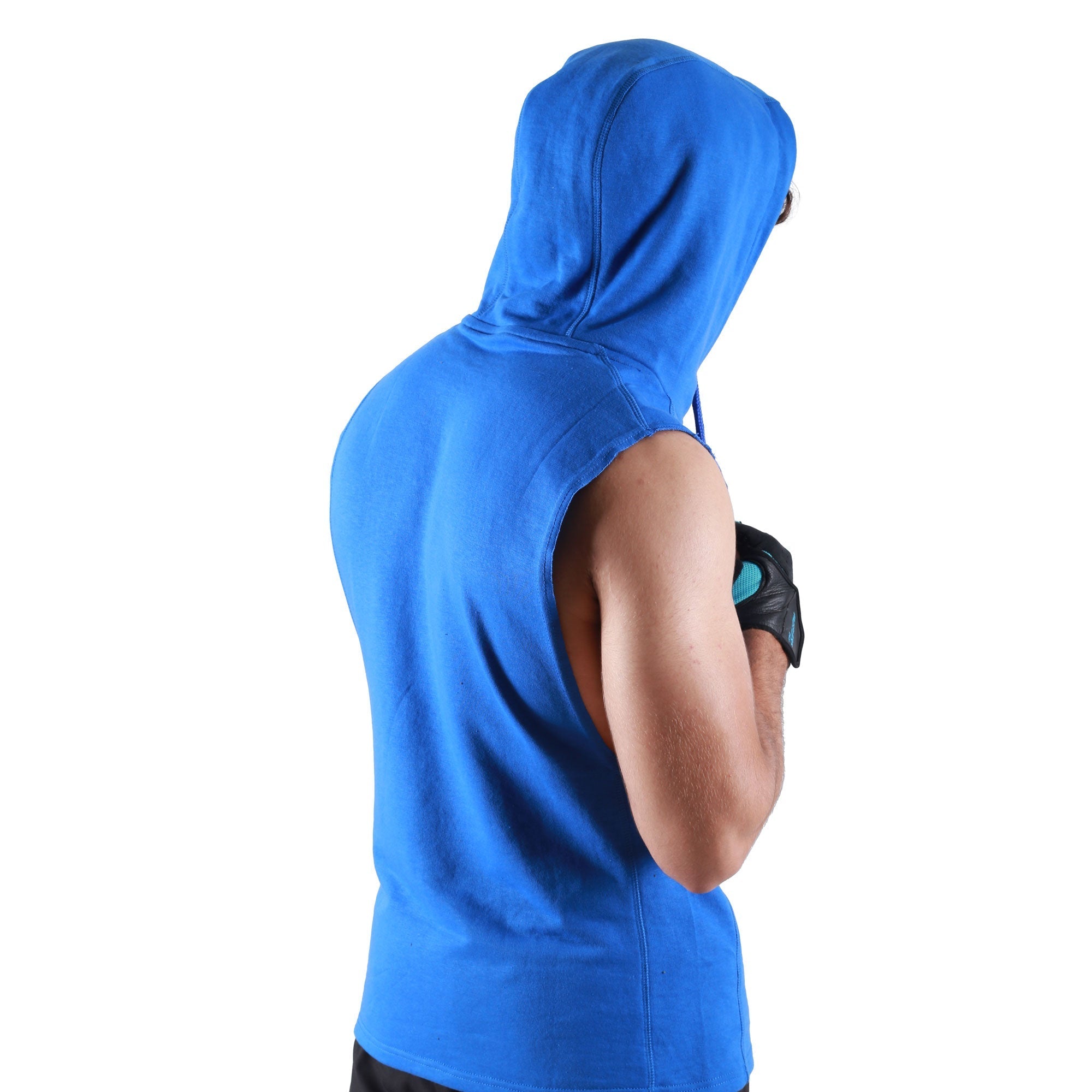 Blue Critical Sleeveless Hoodie for Men's | HustlersOnlyPk